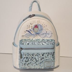 Loungefly Disney Cinderella's Magical Carriage Toyz N Fun Exclusive blue sequin